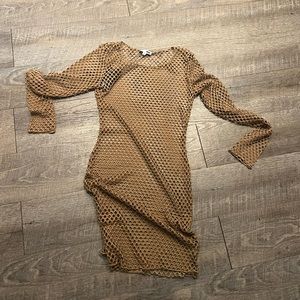 Brown mesh cover up